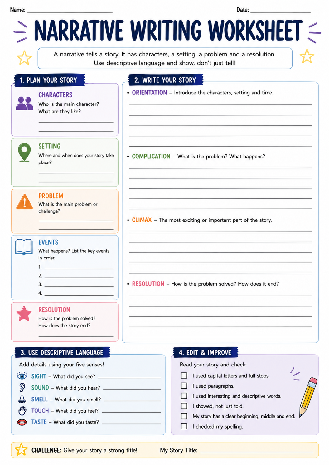 Narrative Worksheet