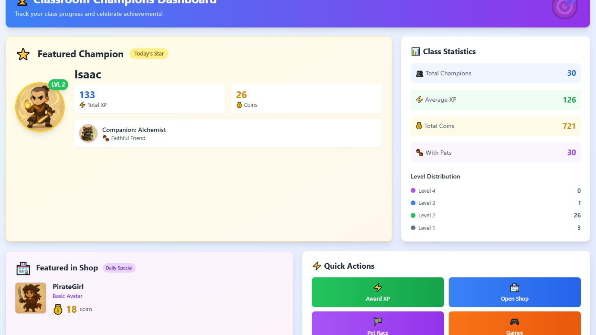 Educational Elements Dashboard