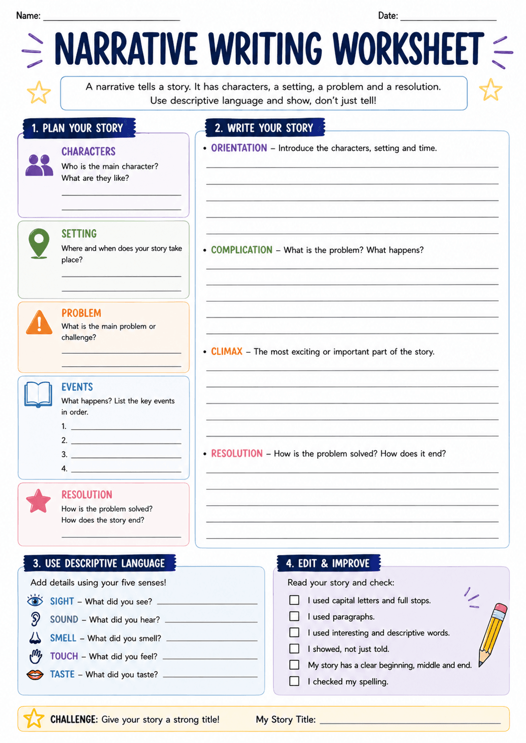Narrative Worksheet