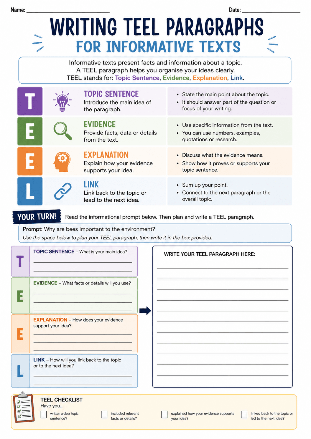 TEEL Worksheet