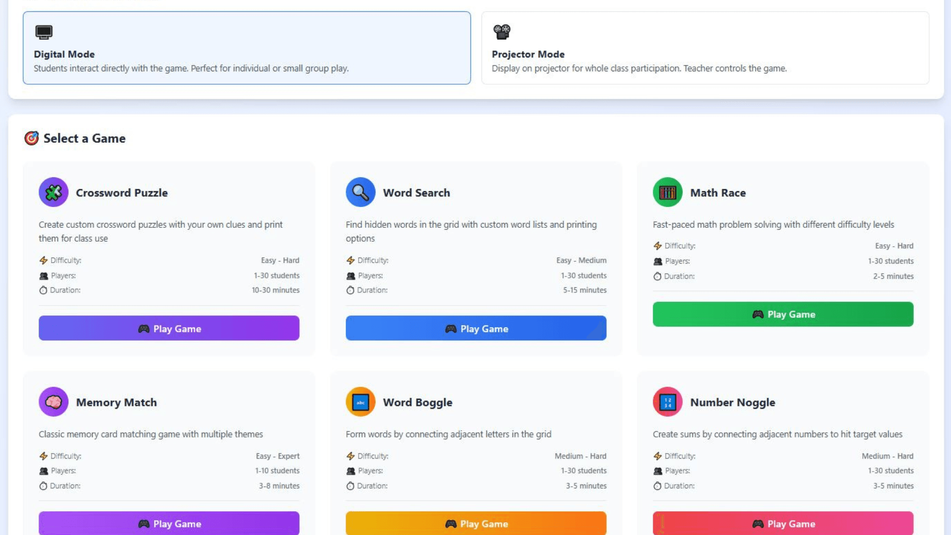 Interactive Learning Games